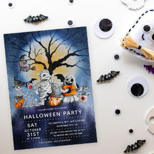 Gruselige Kinder-Halloween-Party Einladung