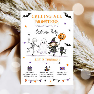 Gruselige Kostüm-Party Halloween Einladung