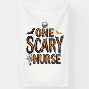 Gruselige Krankenschwester Halloween Vintage Gravu Banner