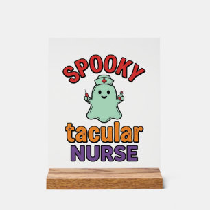 Gruselige Krankenschwester Halloween Vintage Vecto Acrylschild
