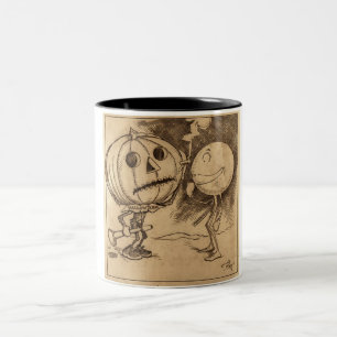 Gruselige Kürbislaternen sprechen Zweifarbige Tasse