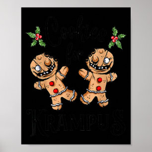 Gruselige Lebkuchen für Krampus Weihnachten Goth H Poster