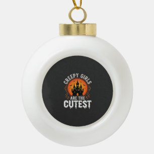 Gruselige Mädchen sind das süßeste gothische Hallo Keramik Kugel-Ornament