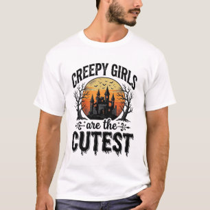 Gruselige Mädchen sind das süßeste Halloween-Vekto T-Shirt