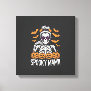Gruselige Mama Cooler Halloween-Skelett Leinwanddruck
