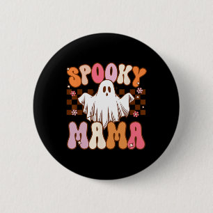 Gruselige Mama Halloween-Mutter-Geist-Kostüm Retro Button