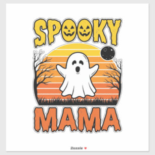 Gruselige Mama Vintage Geist Halloween-Shirt-Desig Aufkleber