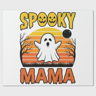 Gruselige Mama Vintage Geist Halloween-Shirt-Desig Geschenkpapier