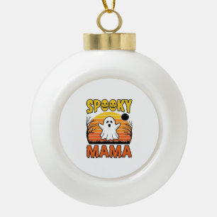 Gruselige Mama Vintage Geist Halloween-Shirt-Desig Keramik Kugel-Ornament