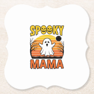 Gruselige Mama Vintage Geist Halloween-Shirt-Desig Untersetzer