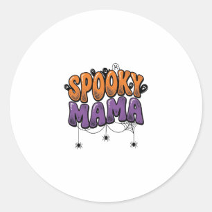 Gruselige Mama Vintage Halloween Mama Shirt Design Runder Aufkleber