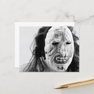 Gruselige Maske Feiertagspostkarte