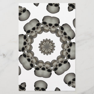 Gruselige menschliche Schädel-Mandala Briefpapier