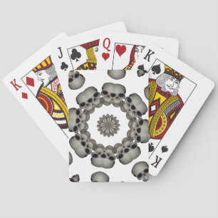 Gruselige menschliche Schädel-Mandala Spielkarten