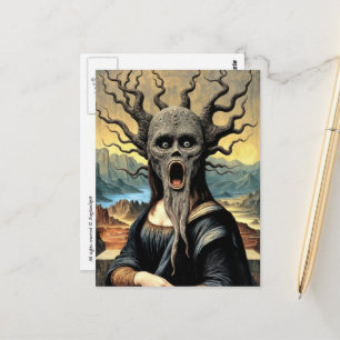Gruselige Mona Lisa Horrorgeschichte Postkarte