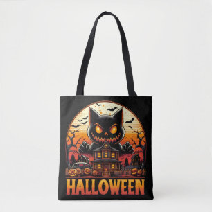 Gruselige Monsterkatze Spukhaus Halloween Tasche