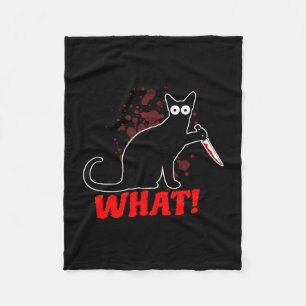 Gruselige mordende Katze mit Messer Katze was_ Hal Fleecedecke