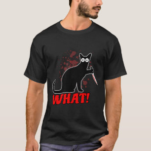 Gruselige mordende Katze mit Messer Katze was_ Hal T-Shirt