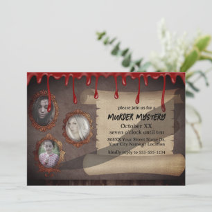 Gruselige Morder-Mystery-Halloween-Party Einladung
