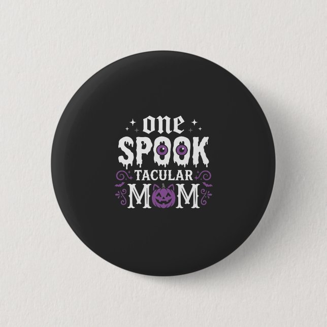 Gruselige Mutter Halloween Design_1 Button (Vorderseite)