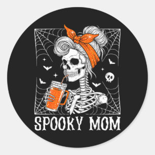 Gruselige Mutter Vintage Halloween Gruselige Mutte Runder Aufkleber