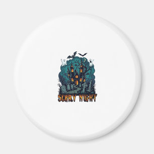 Gruselige Nacht Geisterhaus Gräber Friedhof Magnet