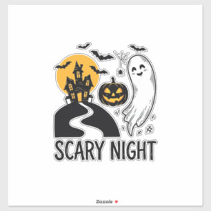 Gruselige Nacht Halloween Spukhaus Geist Design_1 Aufkleber