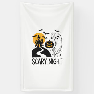 Gruselige Nacht Halloween Spukhaus Geist Design_1 Banner
