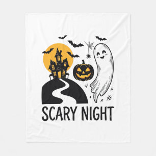 Gruselige Nacht Halloween Spukhaus Geist Design_1 Fleecedecke