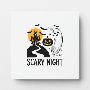 Gruselige Nacht Halloween Spukhaus Geist Design_1 Fotoplatte