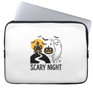 Gruselige Nacht Halloween Spukhaus Geist Design_1 Laptopschutzhülle
