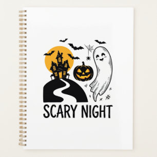 Gruselige Nacht Halloween Spukhaus Geist Design_1 Planer