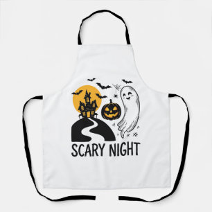 Gruselige Nacht Halloween Spukhaus Geist Design_1 Schürze