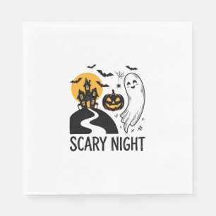 Gruselige Nacht Halloween Spukhaus Geist Design_1 Serviette
