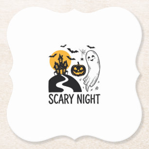 Gruselige Nacht Halloween Spukhaus Geist Design_1 Untersetzer
