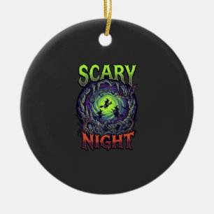 Gruselige Nacht Hexen Fledermaus Höhle Neon Vortex Keramik Ornament