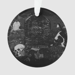 Gruselige Nacht - Schädel und Gräber Ornament
