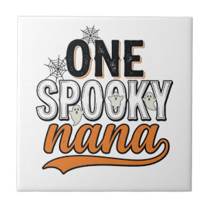 Gruselige Nana Halloween-Geist Vintage-Shirt-Desig Fliese