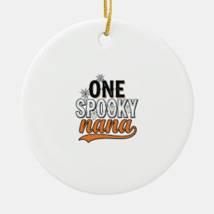 Gruselige Nana Halloween-Geist Vintage-Shirt-Desig Keramik Ornament