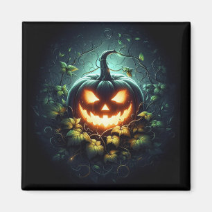 Gruselige Natur leuchtender Halloween-Kürbis Magnet