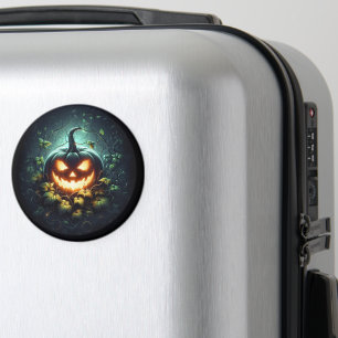Gruselige Natur leuchtender Halloween-Kürbis Magnet