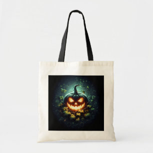 Gruselige Natur leuchtender Halloween-Kürbis Tragetasche