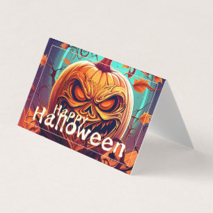 Gruselige orange Halloween-Kürbis mit Gesicht
