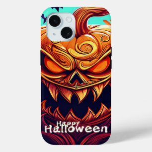 Gruselige orange Kürbis mit Gesicht, Halloween Case-Mate iPhone Hülle