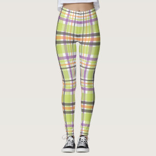 Gruselige Pastell-Karo-Hochtaillen-Leggings Leggings