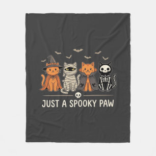 Gruselige Pfote Halloween-Katzenkostüm-Vektordesig Fleecedecke