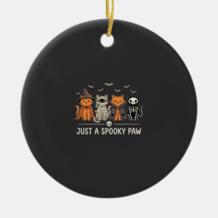 Gruselige Pfote Halloween-Katzenkostüm-Vektordesig Keramik Ornament