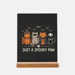 Gruselige Pfoten Halloween-Katzenkostüm-Vektordesi Acrylschild