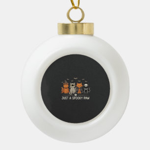 Gruselige Pfoten Halloween-Katzenkostüm-Vektordesi Keramik Kugel-Ornament
