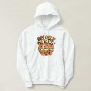 Gruselige Retro-Halloween-Kürbisse & Mond Hoodie
